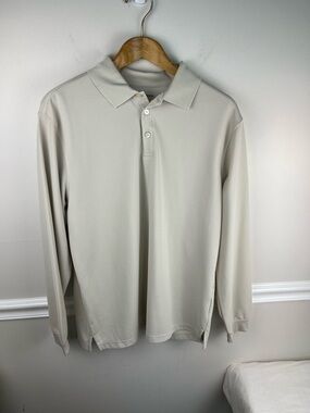 Saddlebred Long Sleeve Polo Shirt - Cream Beige